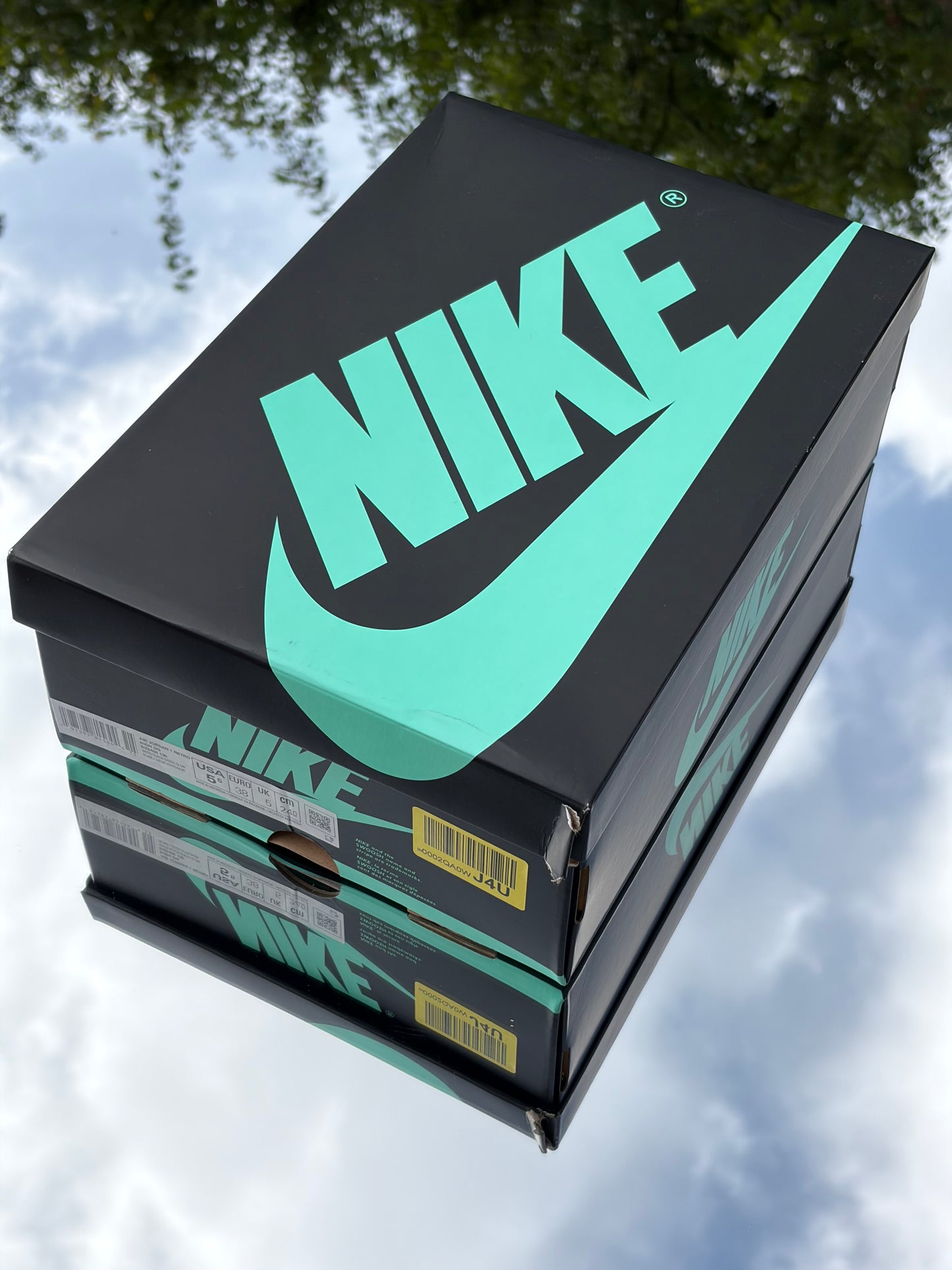 Air Jordan 1 High Retro OG White Black Green Glow - Taille 38