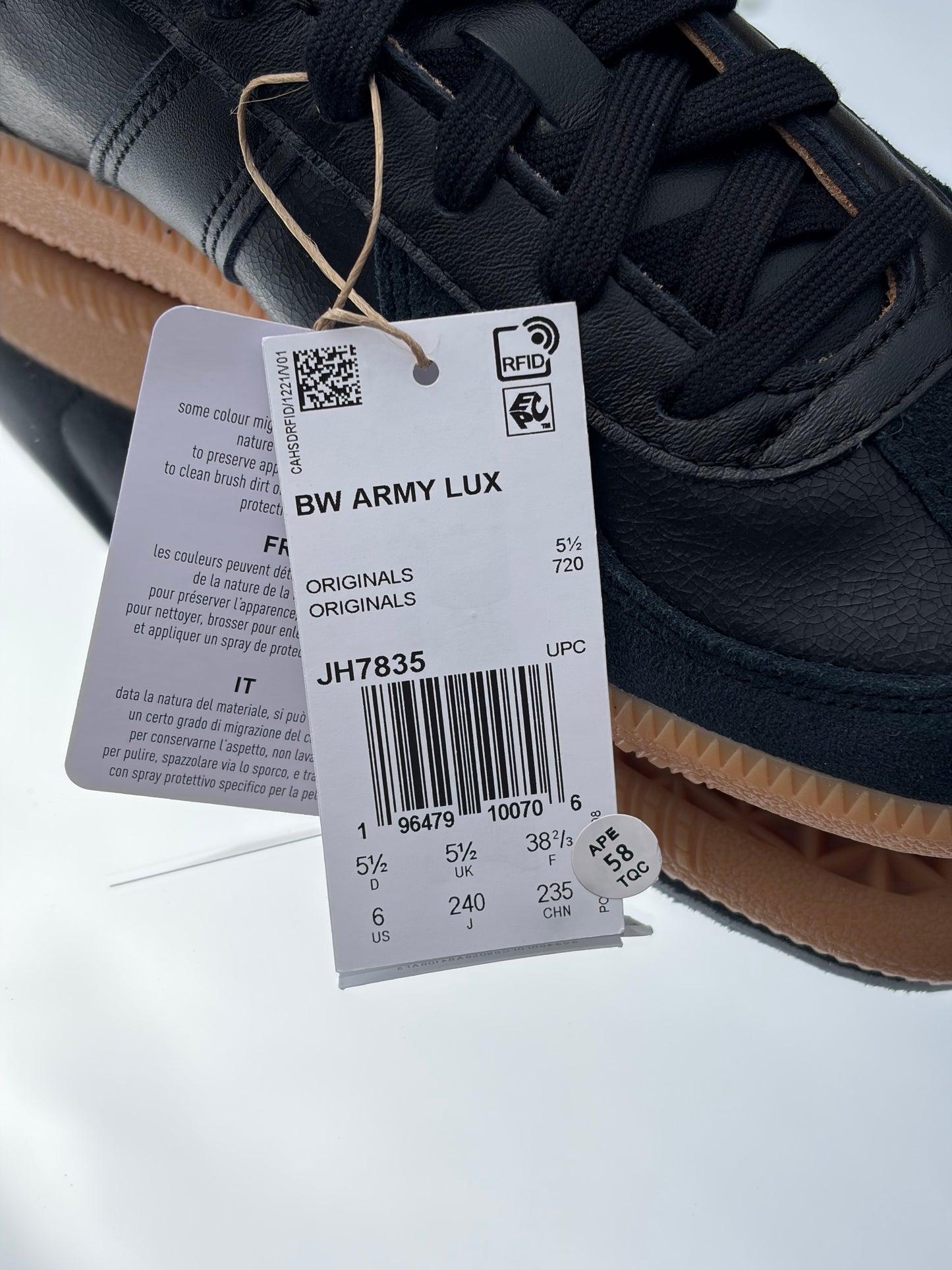 Adidas BW Army Lux Black Gum - Taille 38,5