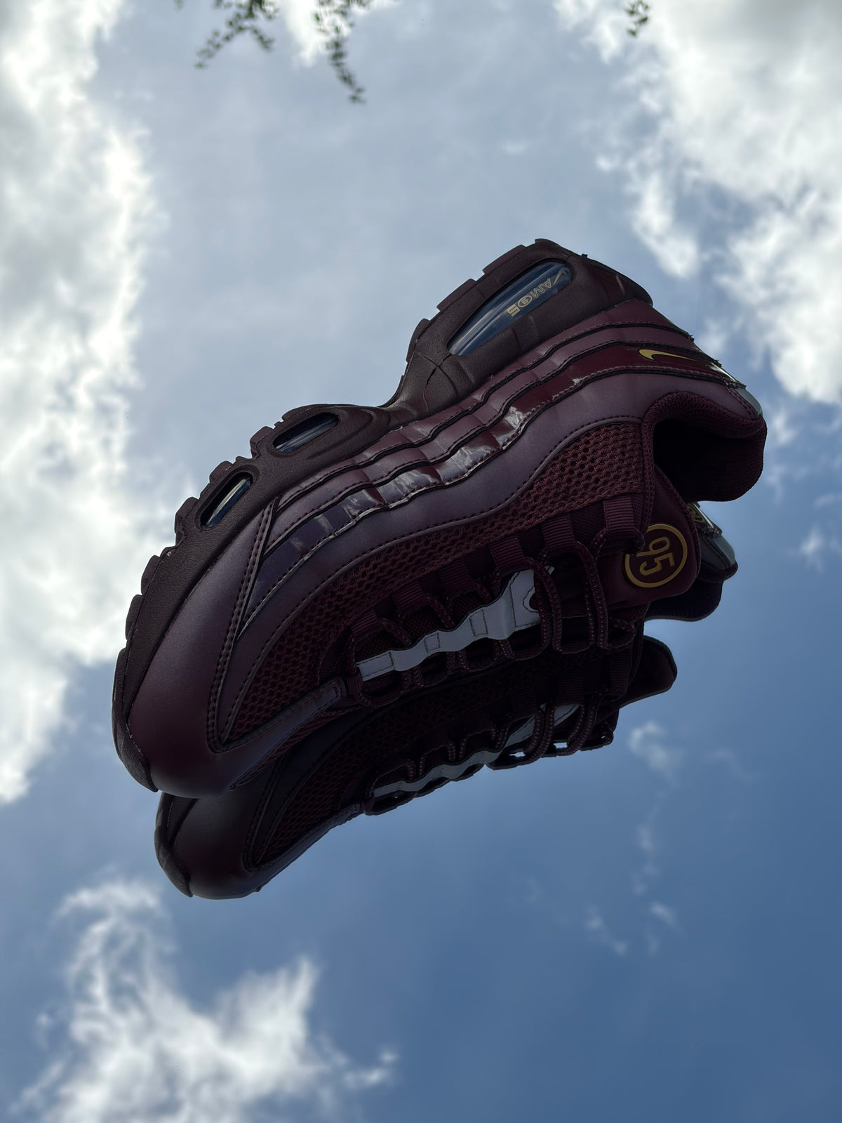 Nike Air Max 95 Big Bubble SE Total 90 Burgundy Crush Metallic Gold - Taille 42