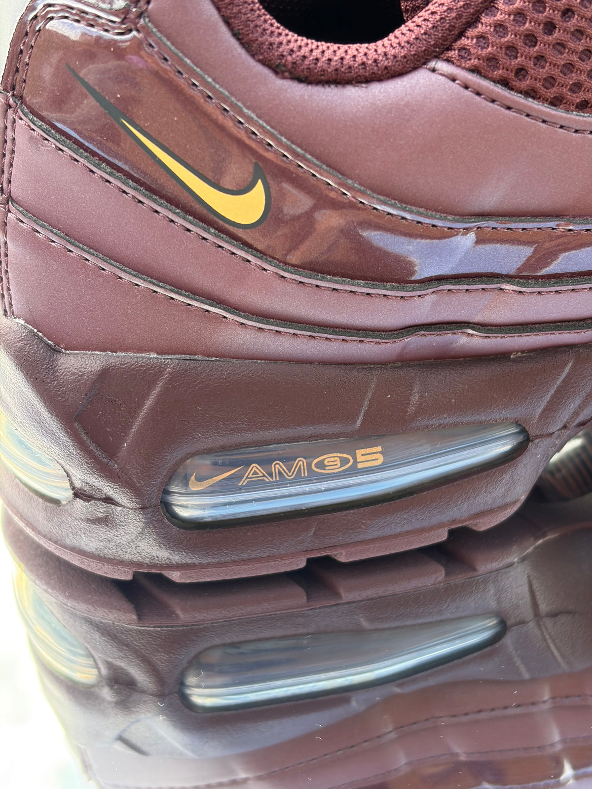 Nike Air Max 95 Big Bubble SE Total 90 Burgundy Crush Metallic Gold - Taille 42