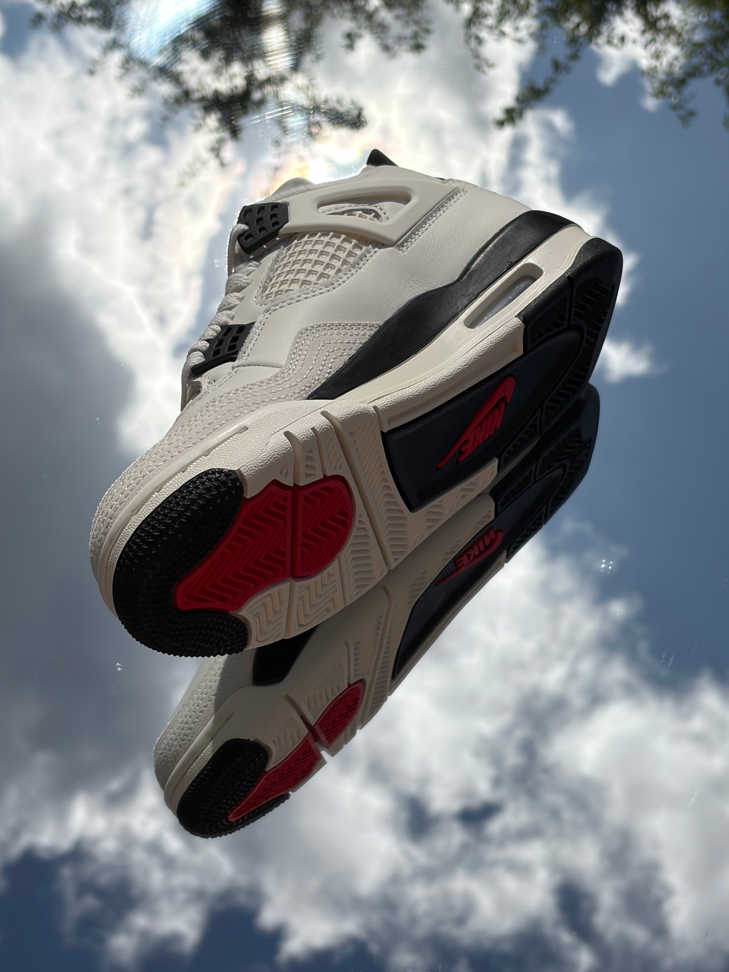 Air Jordan 4 Retro OG Flight Club Sail Black University Red - Taille 36,5