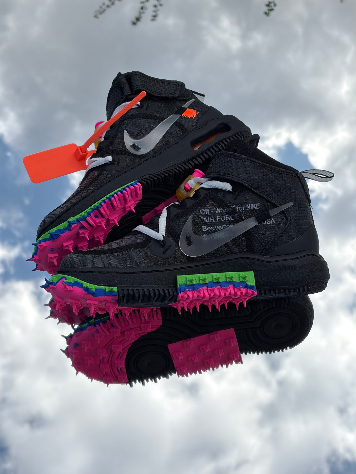 Nike Air Force 1 Mid Black Clear Black X Off-White - Taille 36