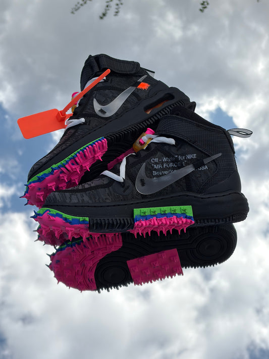 Nike Air Force 1 Mid Black Clear Black X Off-White - Taille 36