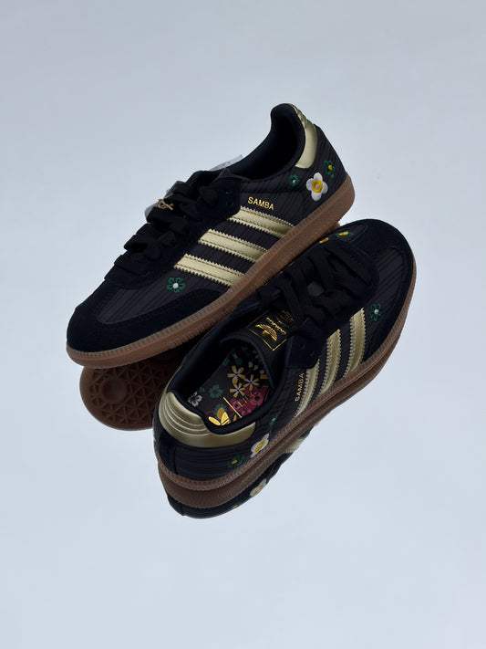 Adidas Samba OG Core Black Gold Metallic X Liberty London - Taille 36,5