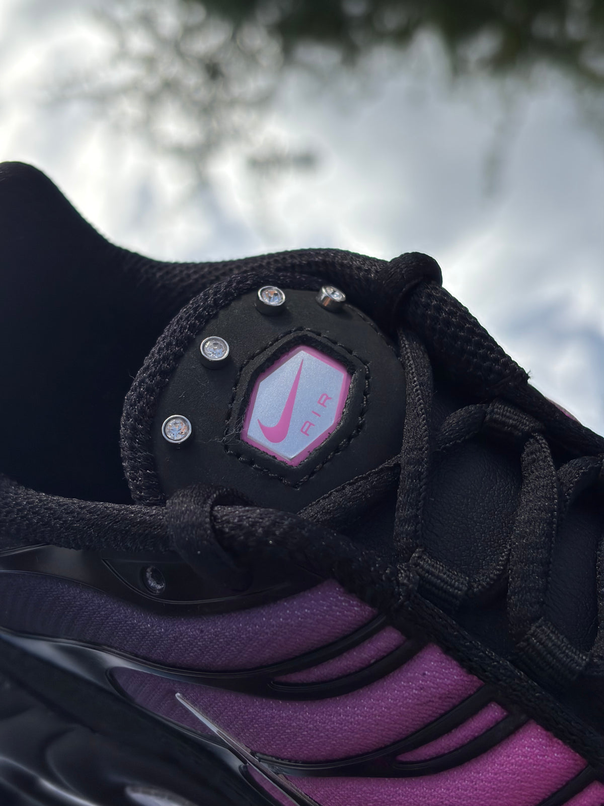 Nike Air Max Plus Black Peony Pink Metallic Silver - Taille 38