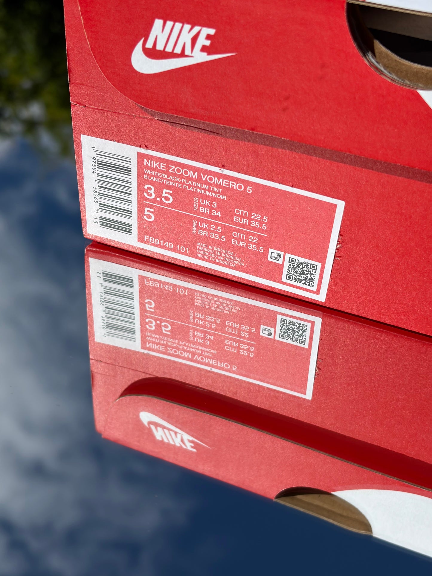 Nike Zoom Vomero 5 White Black - Taille 35,5