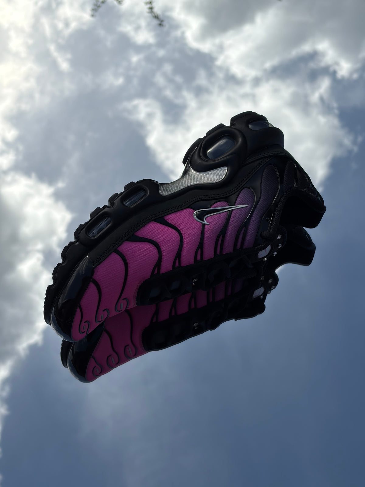 Nike Air Max Plus Black Peony Pink Metallic Silver - Taille 38