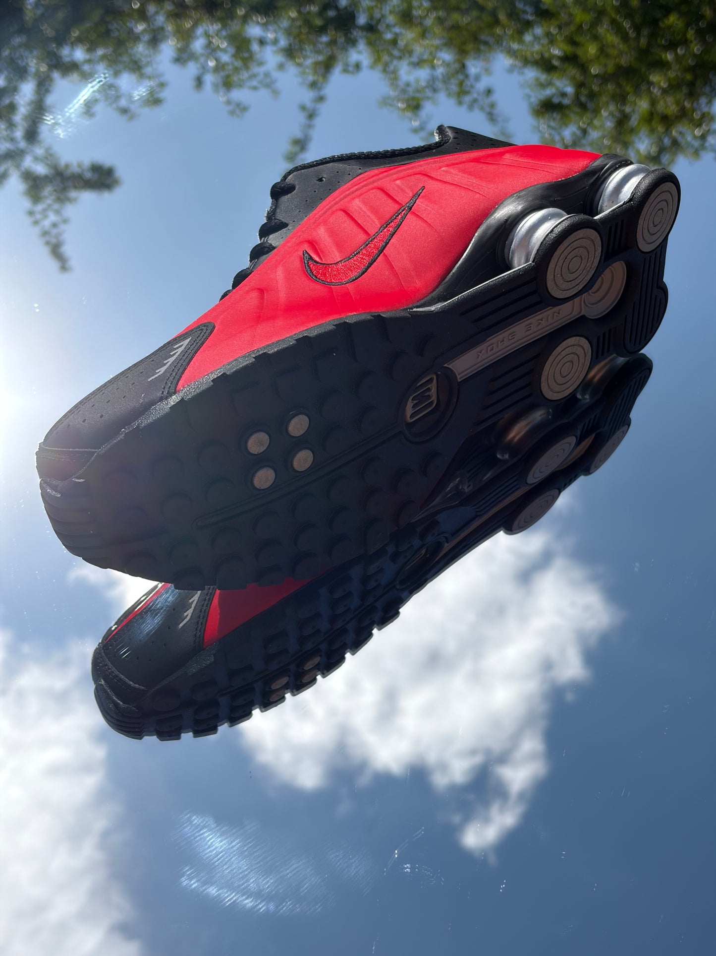 Nike Shox R4 University Red Black Silver - Taille 44