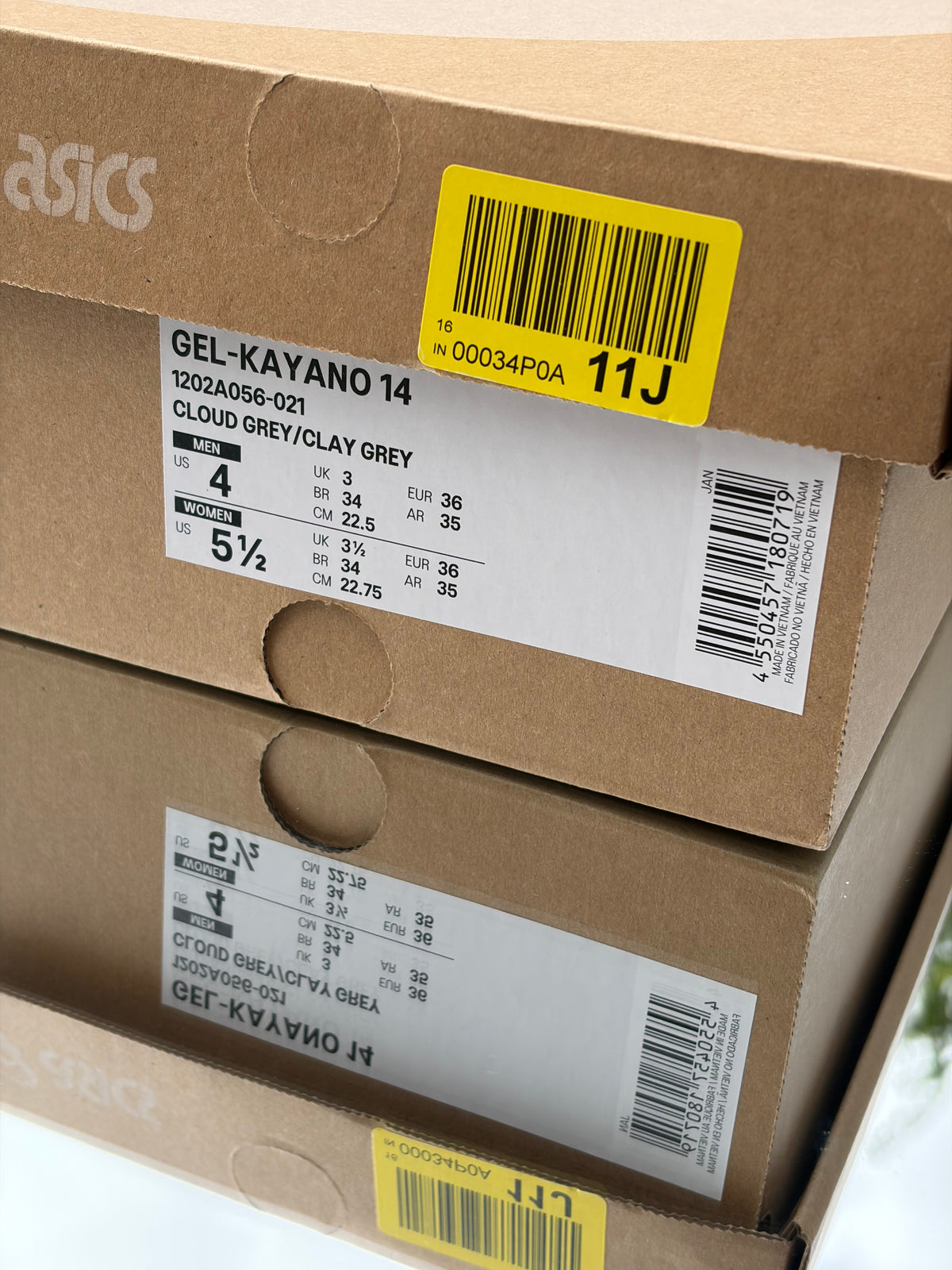 Asics Gel-Kayano 14 Cloud Grey Clay Grey - Taille 36