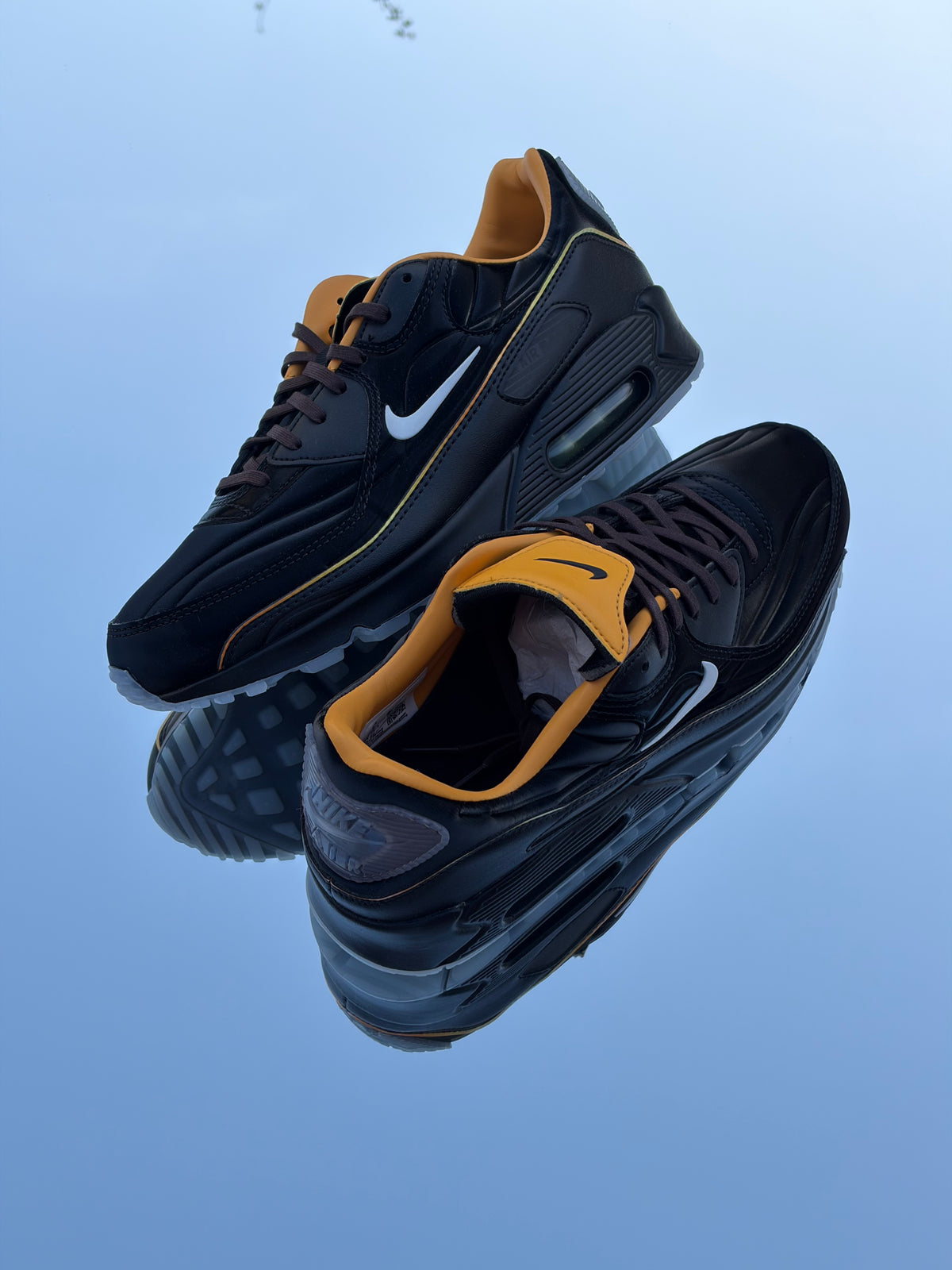 Nike Air Max 90 SE Black White Gold Leaf Pear - Taille 42,5