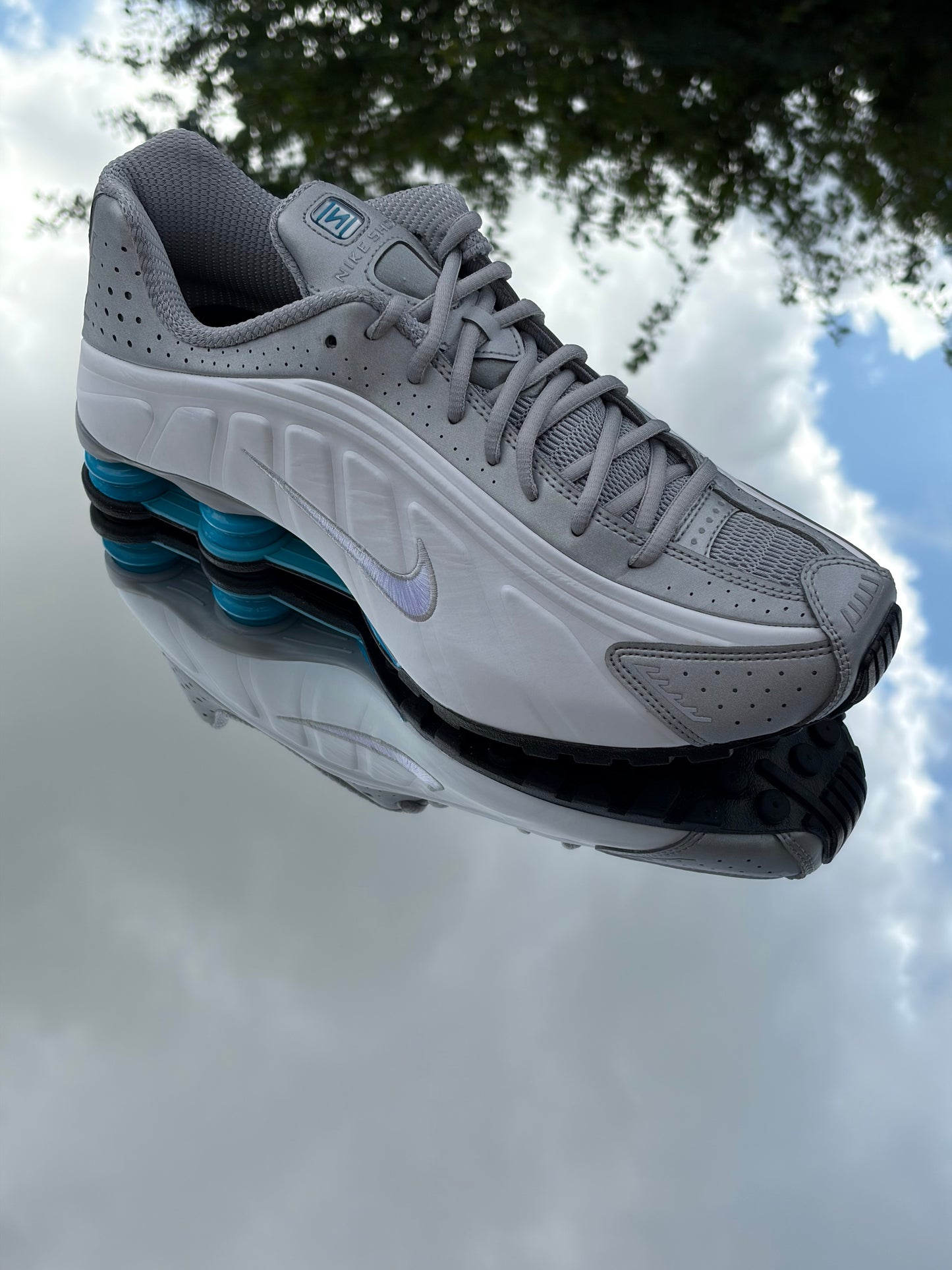 Nike Shox R4 Metallic Silver Blue Lagoon - Taille 44