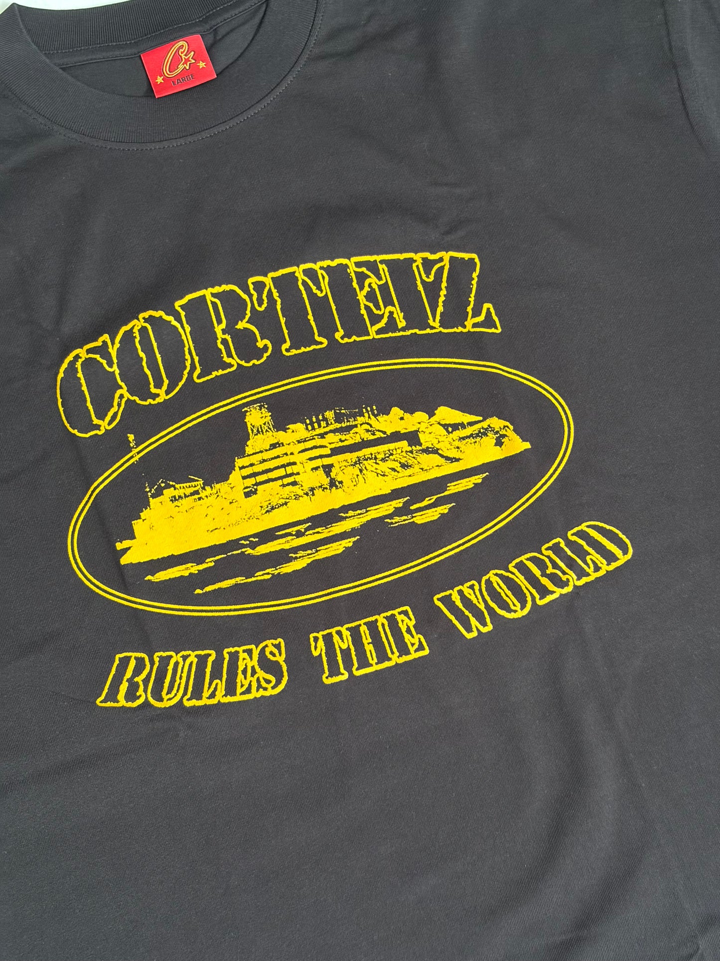T-shirt Corteiz Alcatraz Black Yellow - Taille L