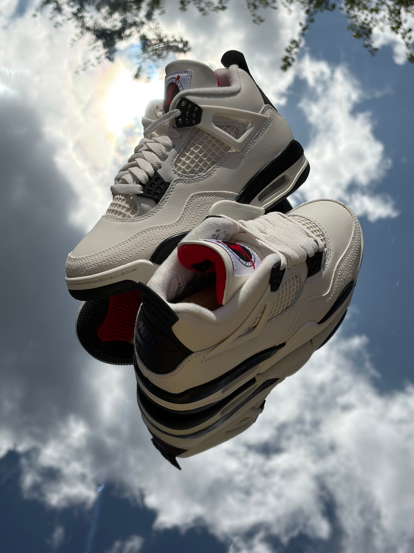 Air Jordan 4 Retro OG Flight Club Sail Black University Red - Taille 36,5