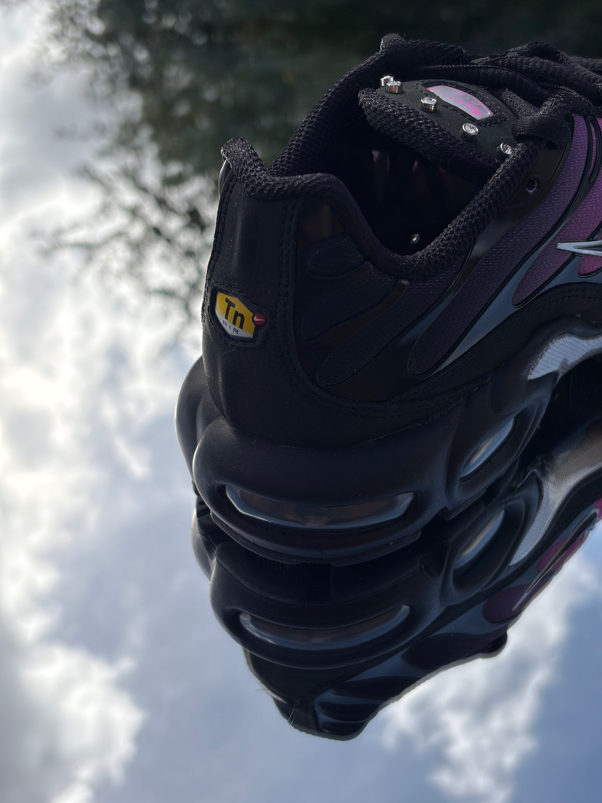 Nike Air Max Plus Black Peony Pink Metallic Silver - Taille 38