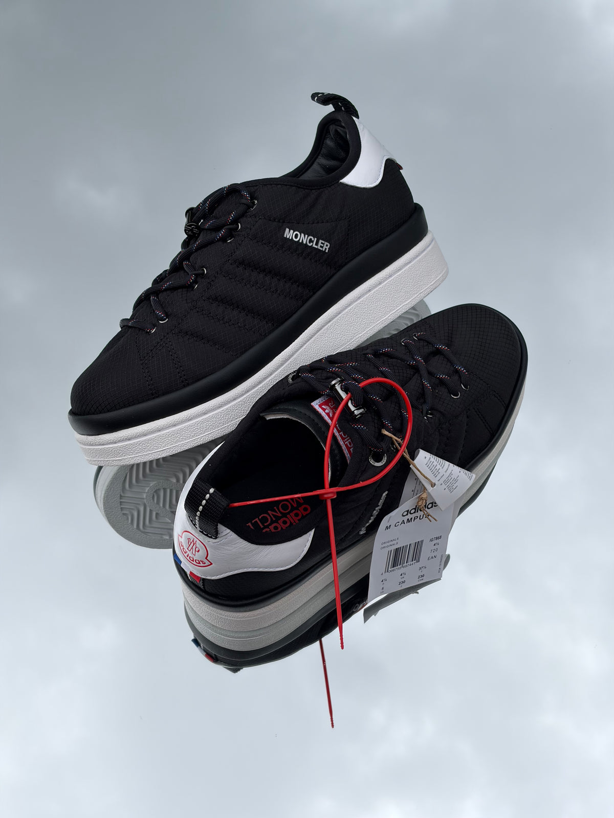 Adidas Campus Core Black White X Moncler - Taille 37,5