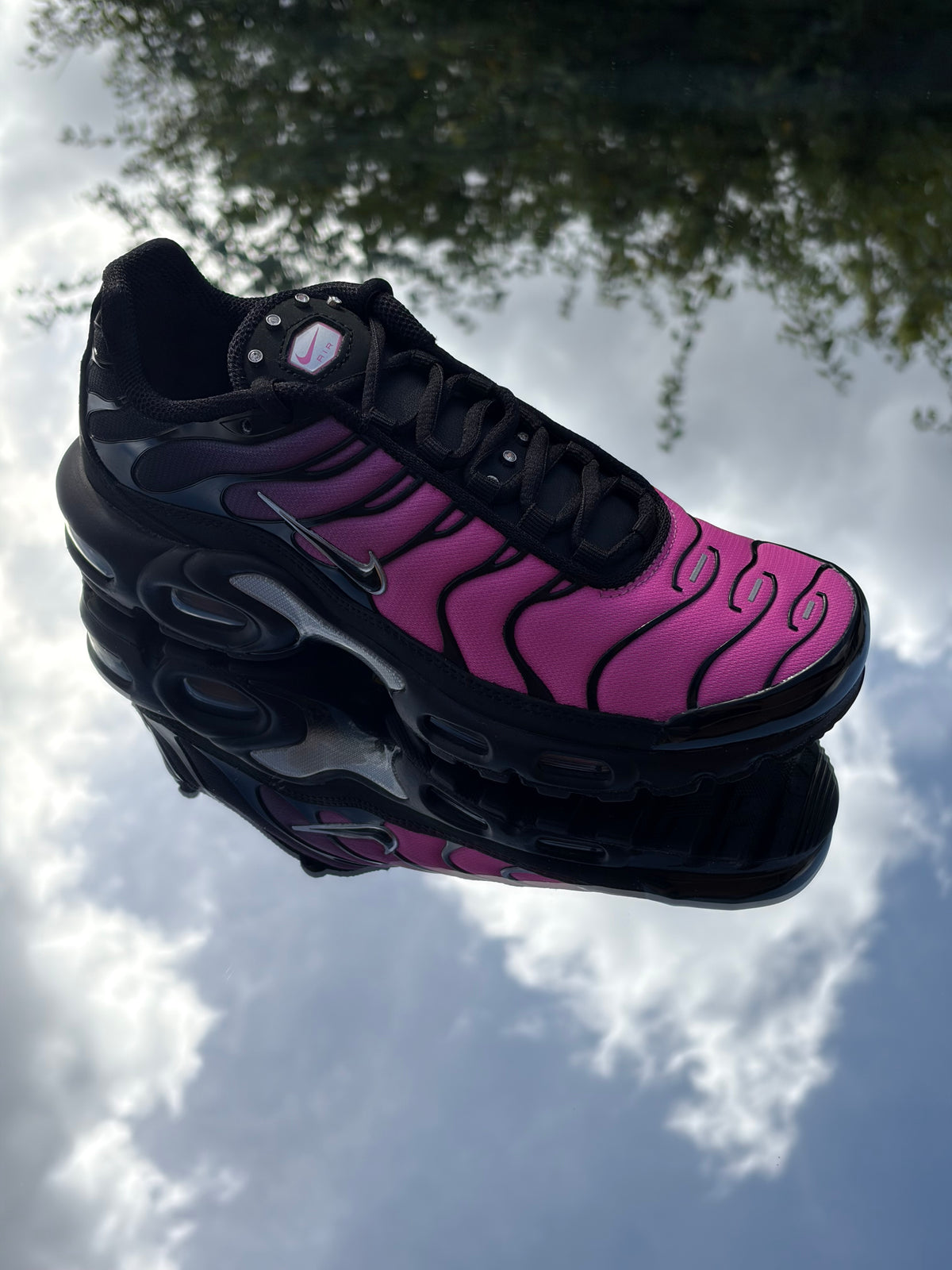 Nike Air Max Plus Black Peony Pink Metallic Silver - Taille 38