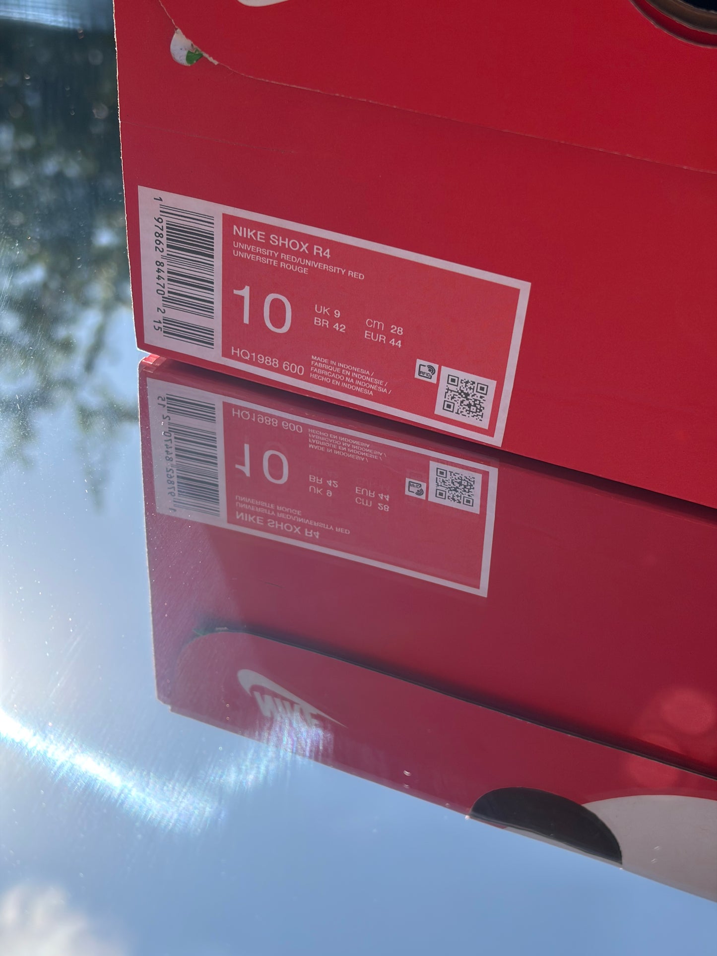 Nike Shox R4 University Red Black Silver - Taille 44