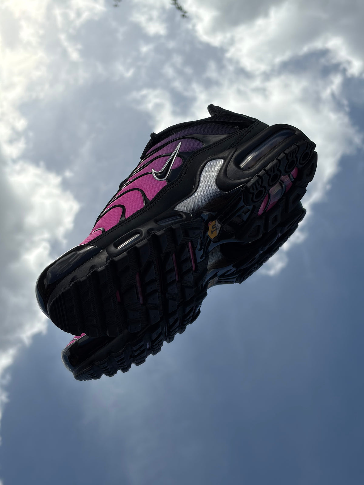 Nike Air Max Plus Black Peony Pink Metallic Silver - Taille 38