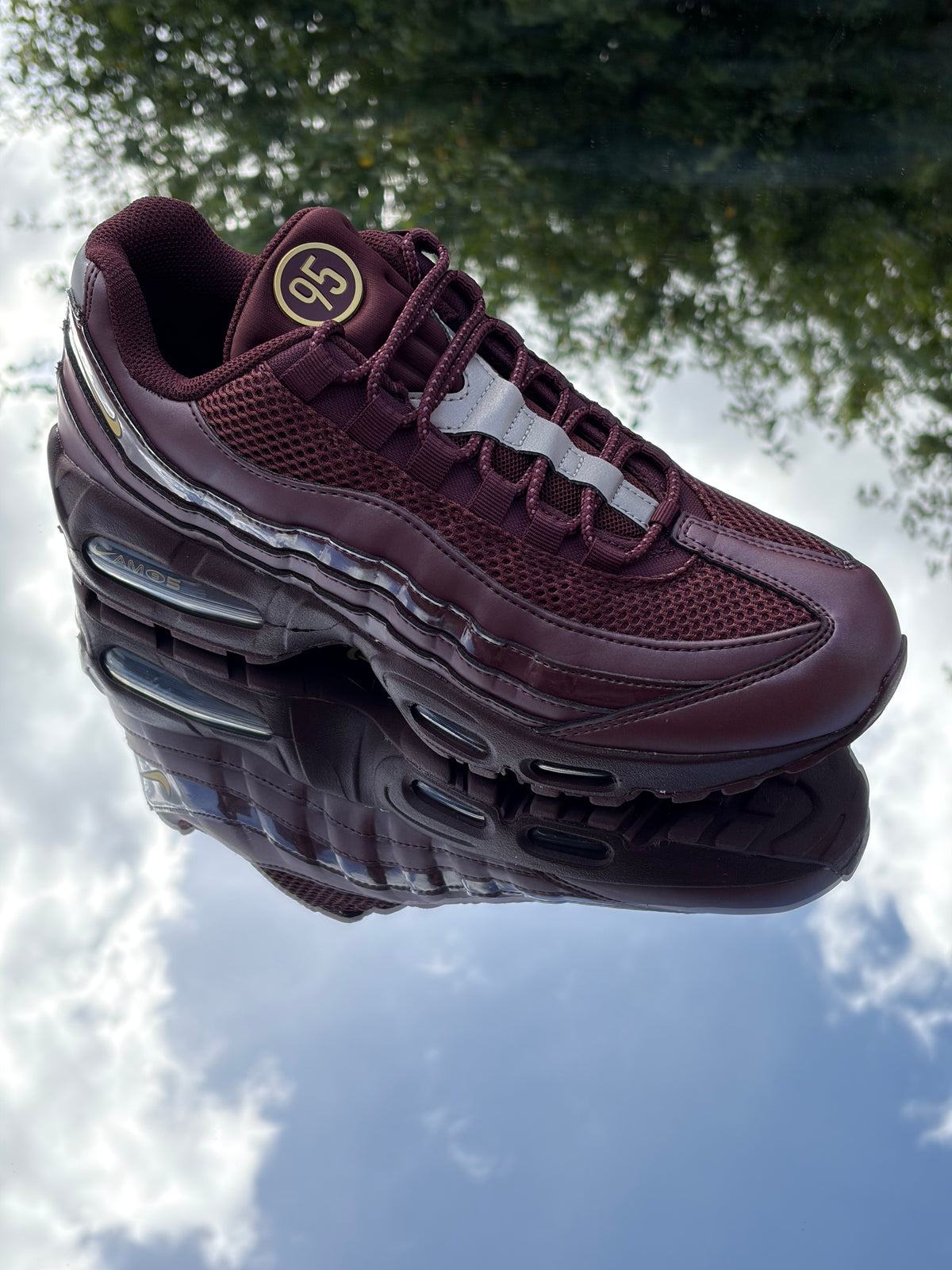 Nike Air Max 95 Big Bubble SE Total 90 Burgundy Crush Metallic Gold - Taille 42