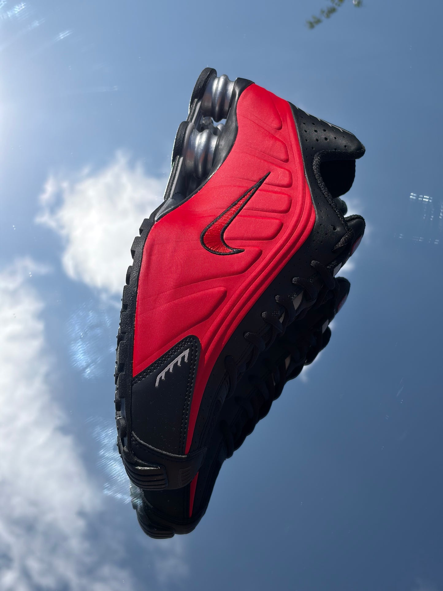 Nike Shox R4 University Red Black Silver - Taille 44