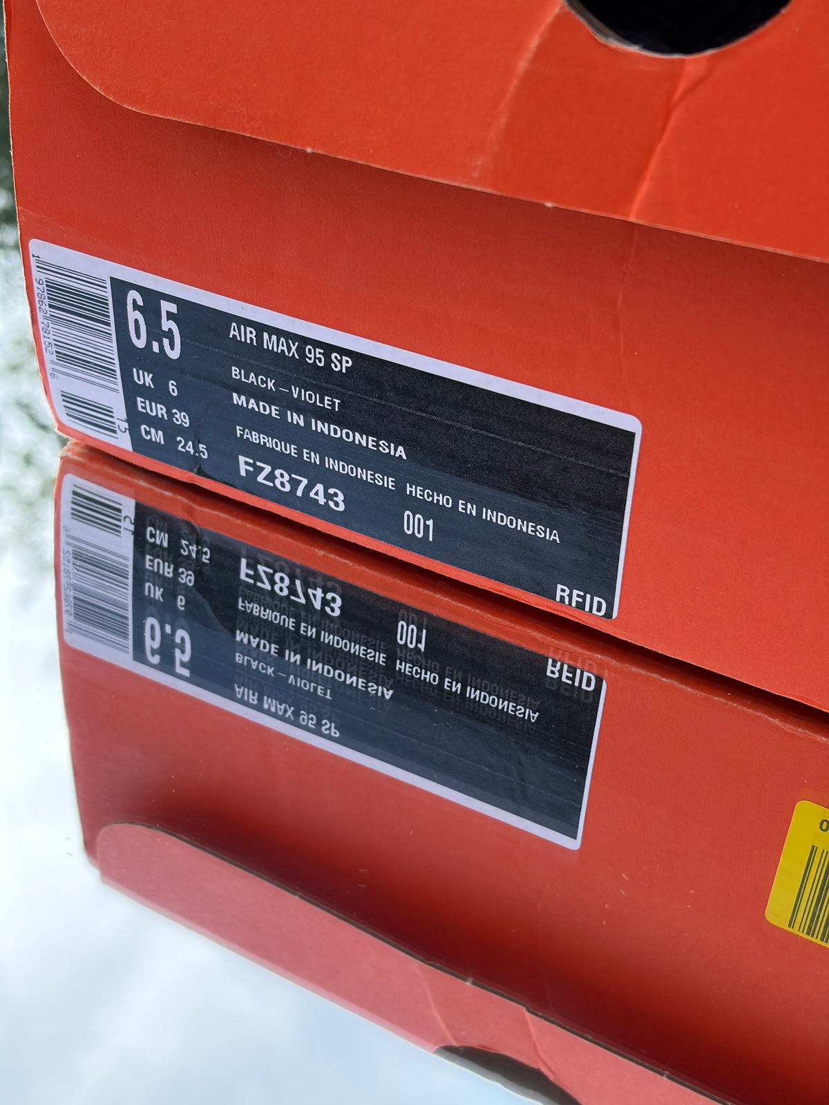 Nike Air Max 95 SP X A Ma Manière Hand Wash Cold Black Violet Ore - Taille 39