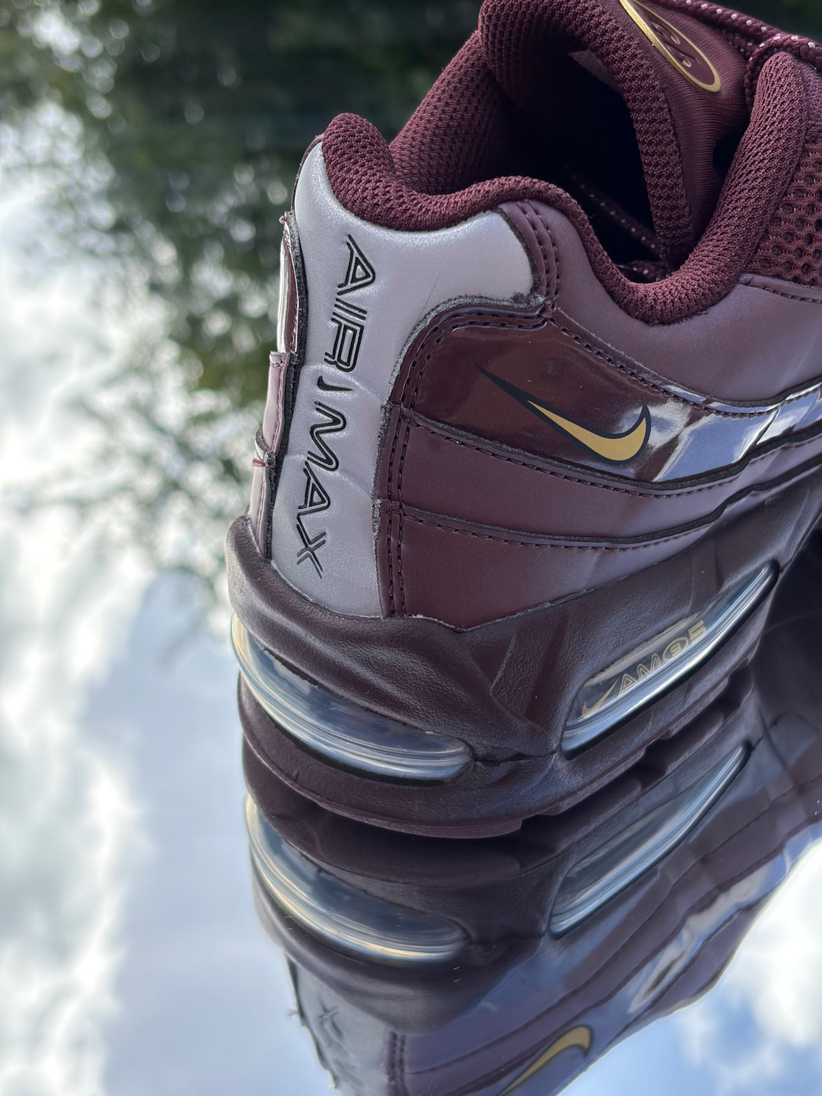 Nike Air Max 95 Big Bubble SE Total 90 Burgundy Crush Metallic Gold - Taille 42
