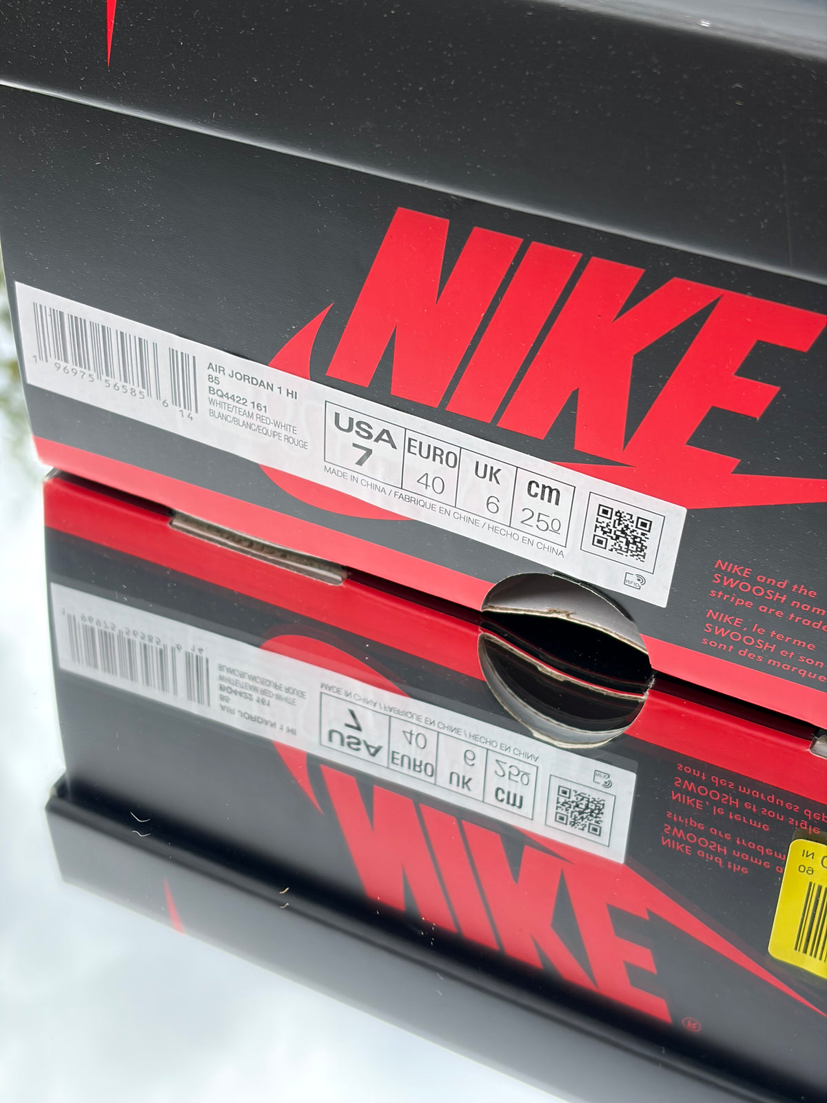 Air Jordan 1 High Retro OG ‘85 Metallic Burgundy White Team Red - Taille 40