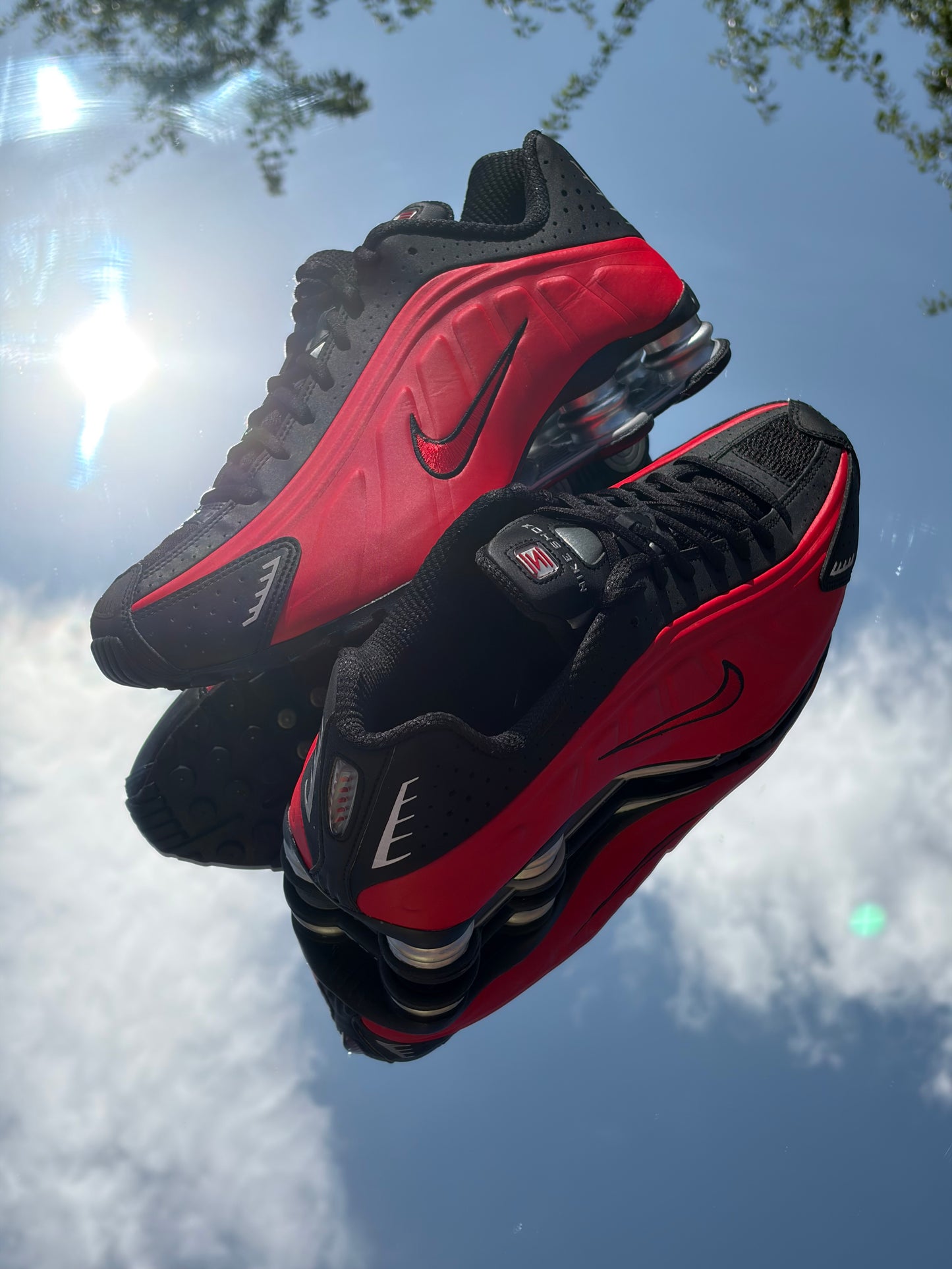 Nike Shox R4 University Red Black Silver - Taille 44