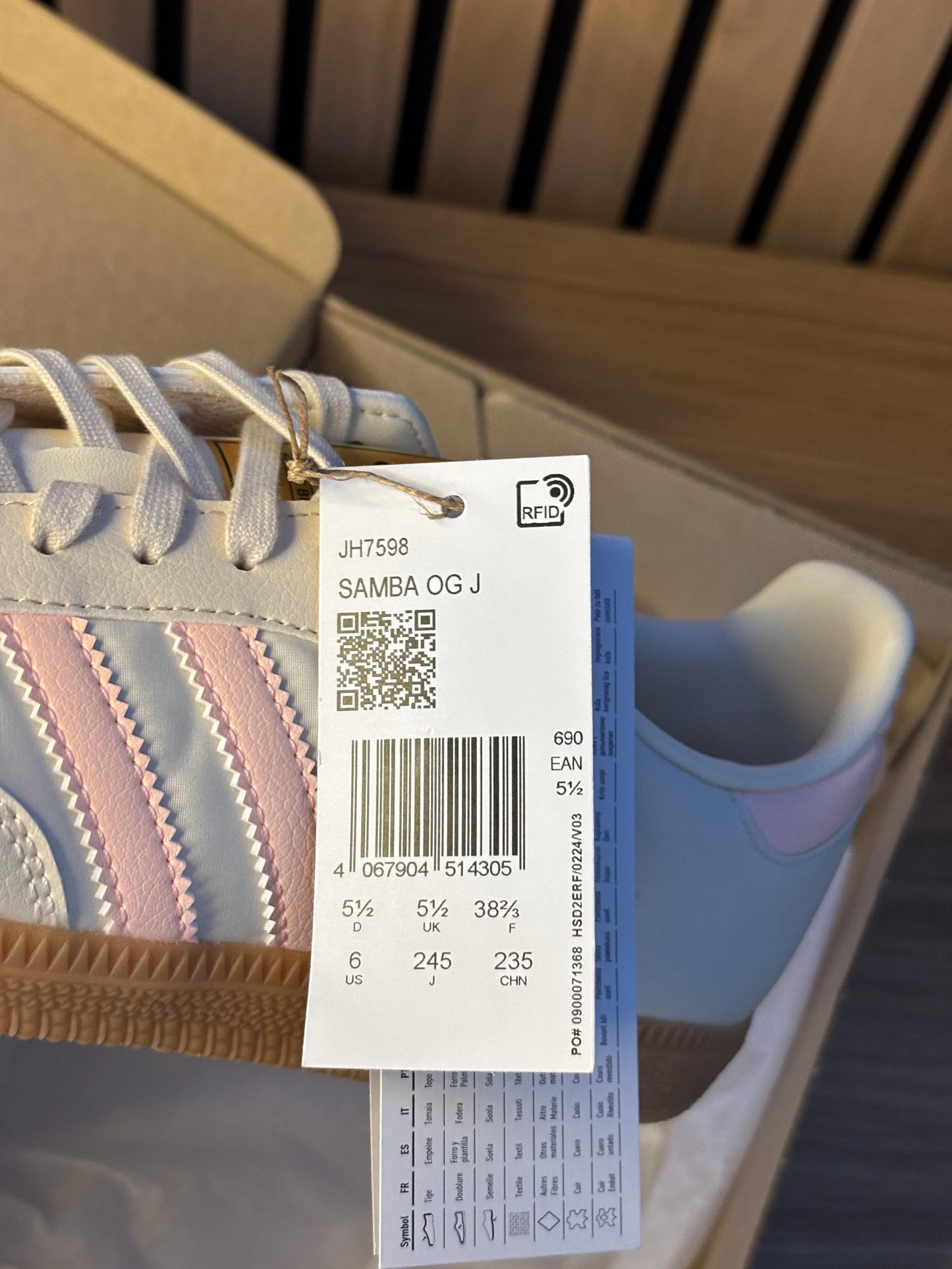 Adidas Samba OG Wonder White Clear Orange - 38.5