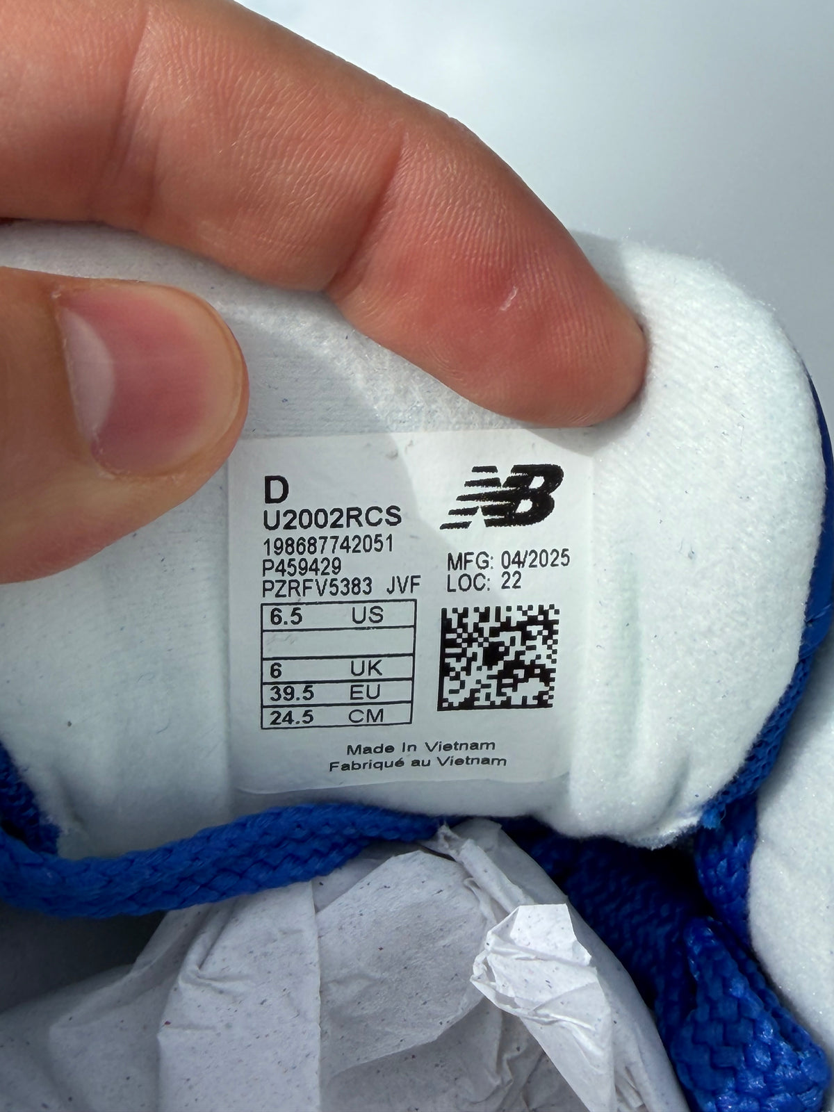 New Balance 2002R Blue White - Taille 39,5