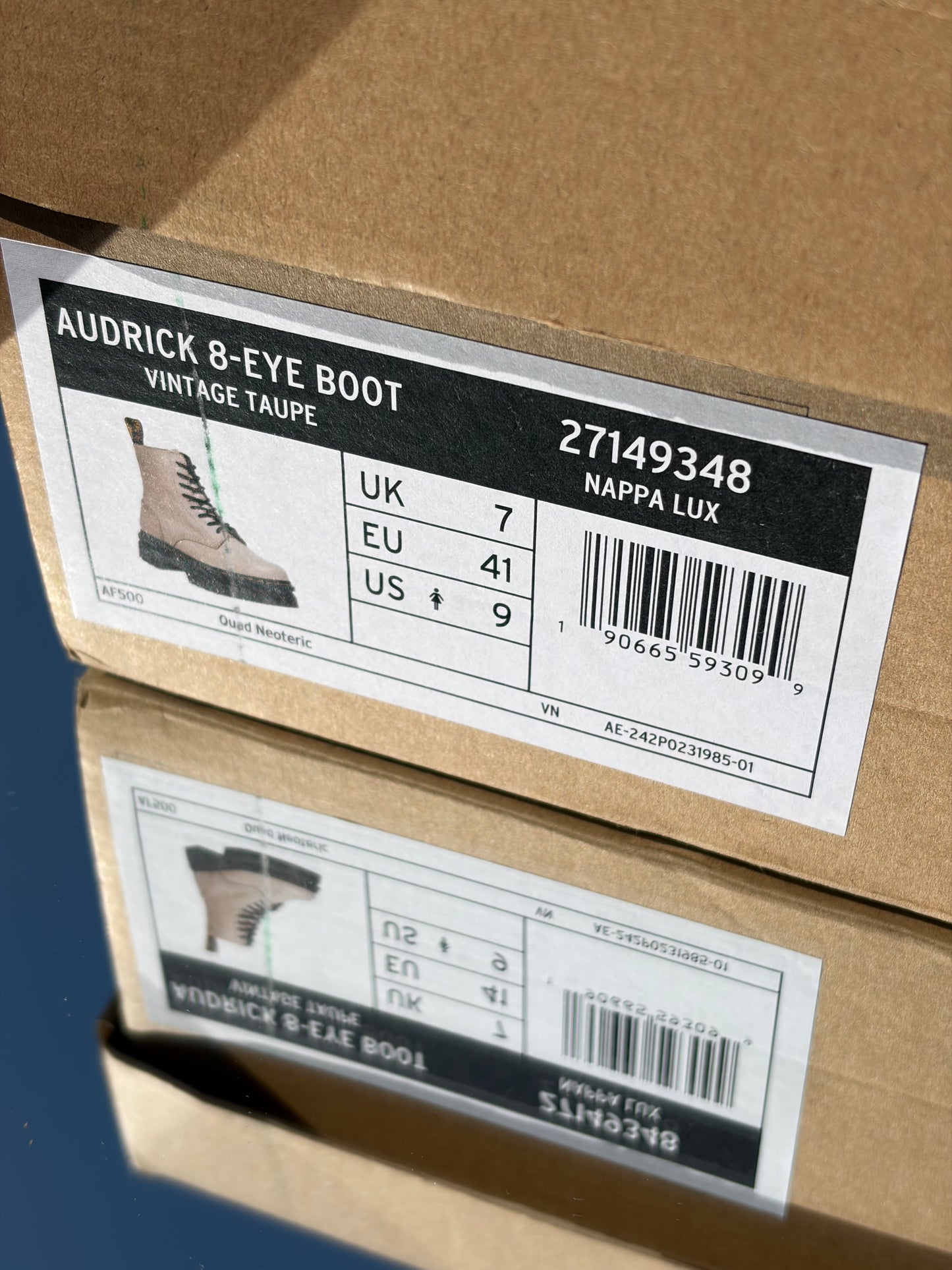 Dr Martens Audrick 8-Eye Boot Vintage Taupe - Taille 41
